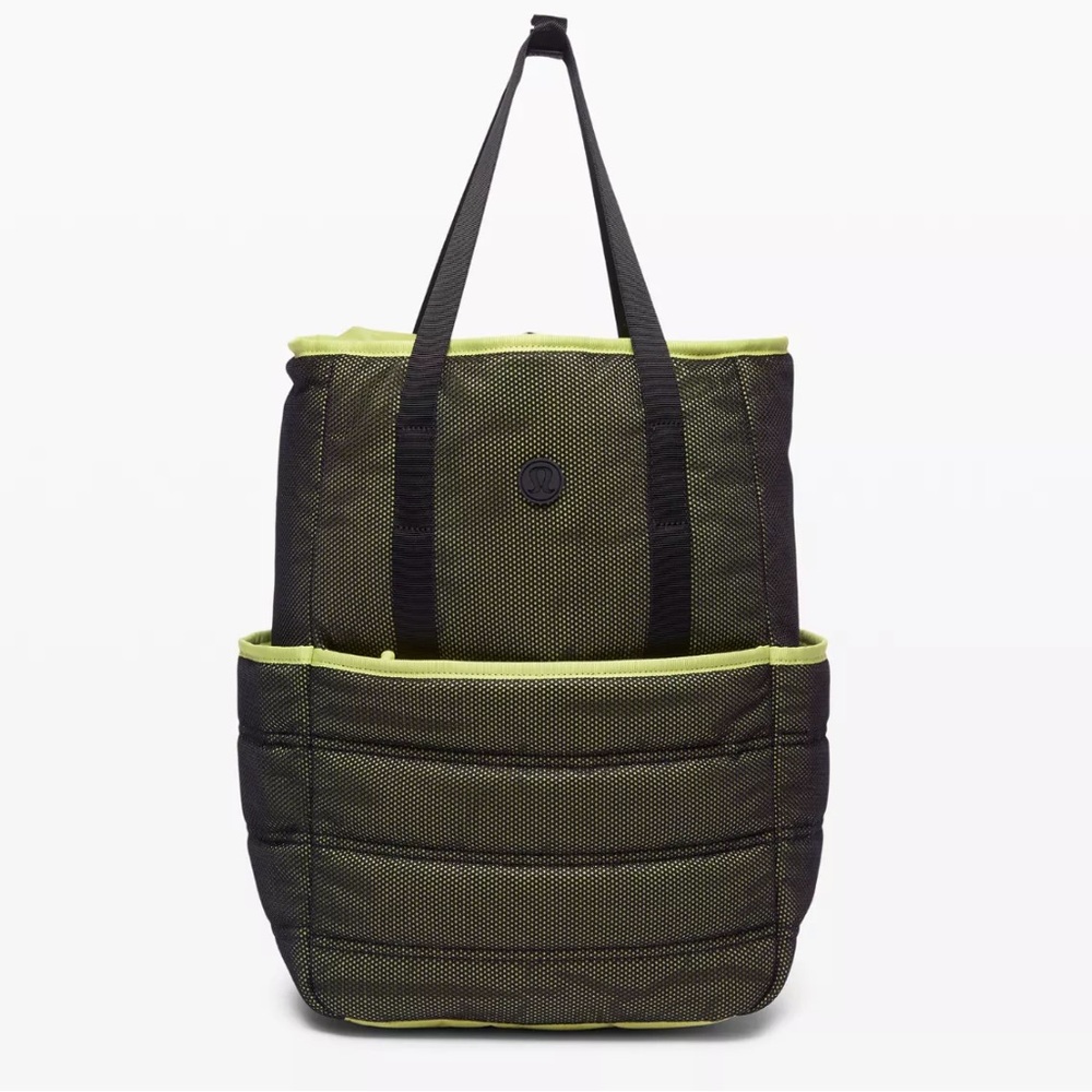 Lululemon Dash All Day Mesh Backpack Electric Lime & Black + Manifesto Tote